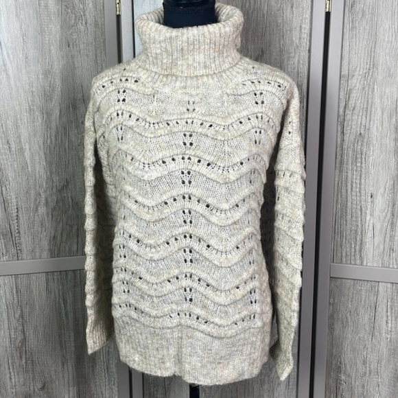 FRNCH | $89 Open Knit Turtleneck Sweater - Picture 3 of 6